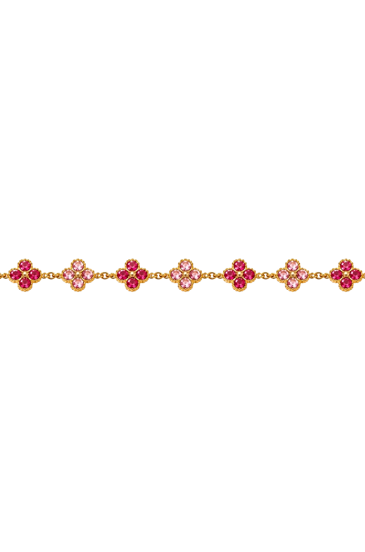 Bracelet CLOVER ROSÉ — détail des maillons trèfle, LOUSYĀ